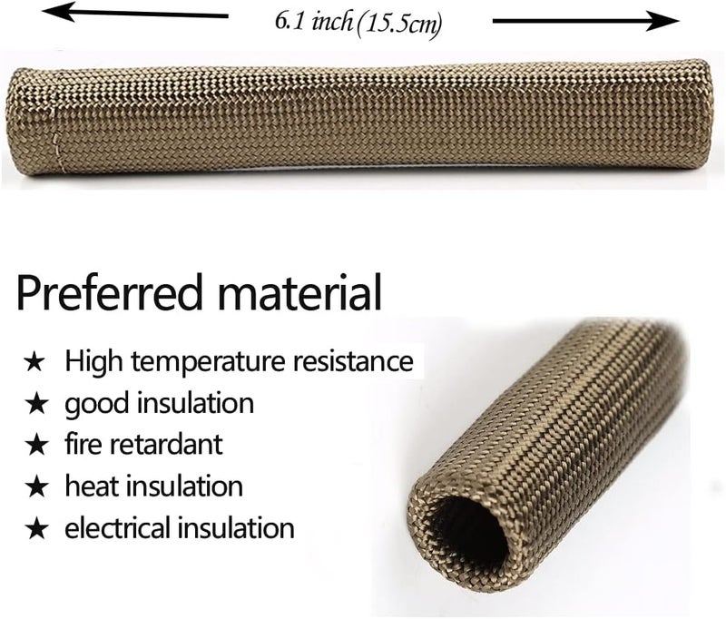 MAUTEMOWING Spark Plug Wire Heat Shield 8 PCS Spark Plug Wire Boots Protection Insulator 2500 Degree Spark Plug Heat Sleeve 6 Inches Cover Wrap for SBC BBC 350 454 Car Truck, Titanium - Image 3